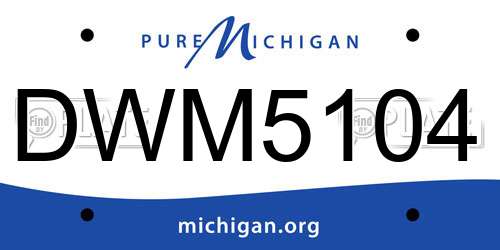 DWM5104 Michigan License Plate