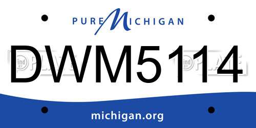 DWM5114 Michigan License Plate