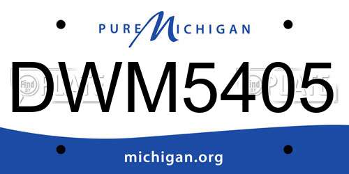 DWM5405 Michigan License Plate
