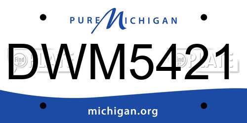 DWM5421 Michigan License Plate