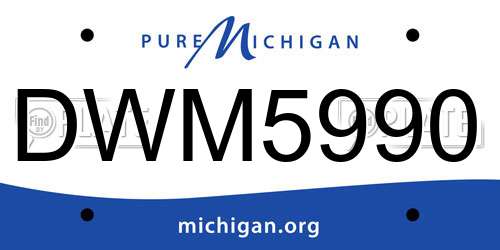 DWM5990 Michigan License Plate