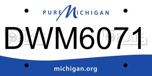 DWM6071 Michigan License Plate