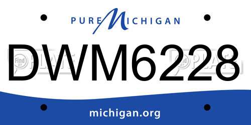 DWM6228 Michigan License Plate