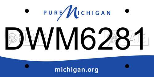 DWM6281 Michigan License Plate