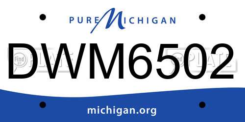 DWM6502 Michigan License Plate