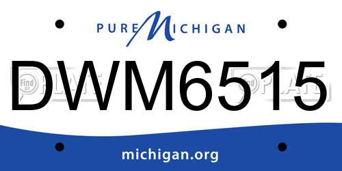 DWM6515 Michigan License Plate