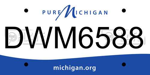 DWM6588 Michigan License Plate