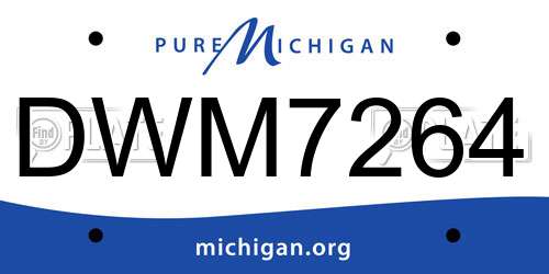 DWM7264 Michigan License Plate