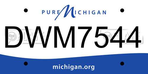 DWM7544 Michigan License Plate