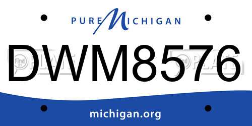 DWM8576 Michigan License Plate