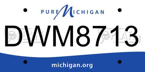 DWM8713 Michigan License Plate