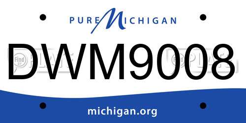 DWM9008 Michigan License Plate