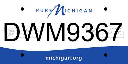 DWM9367 Michigan License Plate