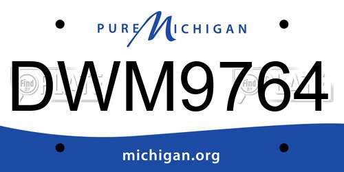 DWM9764 Michigan License Plate