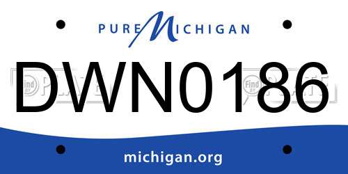 DWN0186 Michigan License Plate