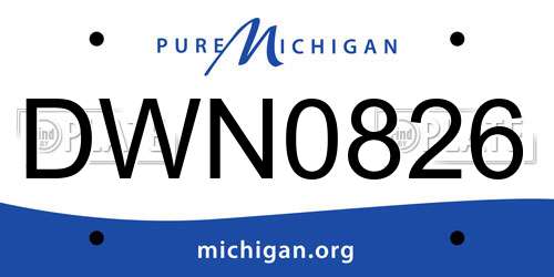 DWN0826 Michigan License Plate