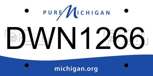 DWN1266 Michigan License Plate