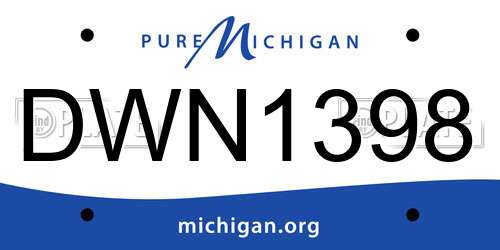 DWN1398 Michigan License Plate