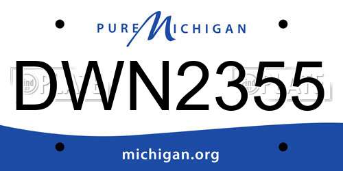 DWN2355 Michigan License Plate