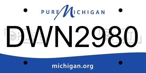 DWN2980 Michigan License Plate