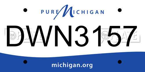 DWN3157 Michigan License Plate