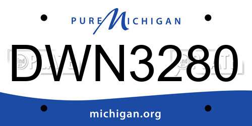 DWN3280 Michigan License Plate