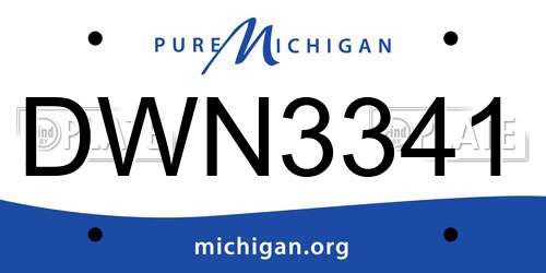DWN3341 Michigan License Plate