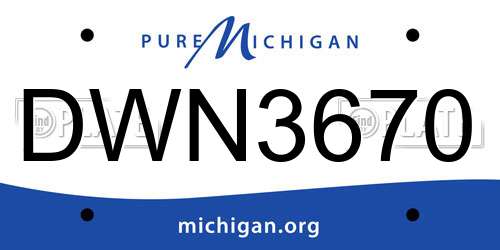 DWN3670 Michigan License Plate
