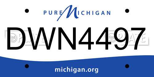 DWN4497 Michigan License Plate