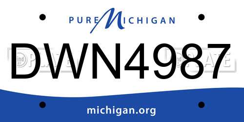 DWN4987 Michigan License Plate