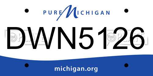 DWN5126 Michigan License Plate