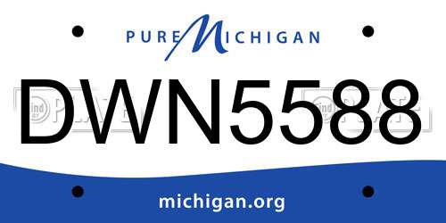 DWN5588 Michigan License Plate