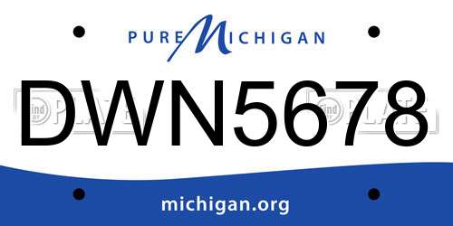 DWN5678 Michigan License Plate