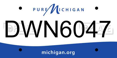DWN6047 Michigan License Plate