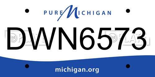 DWN6573 Michigan License Plate