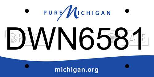 DWN6581 Michigan License Plate