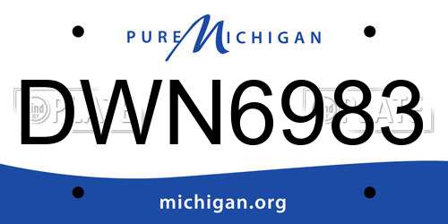 DWN6983 Michigan License Plate