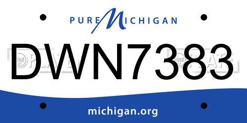 DWN7383 Michigan License Plate