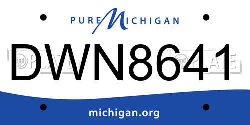 DWN8641 Michigan License Plate