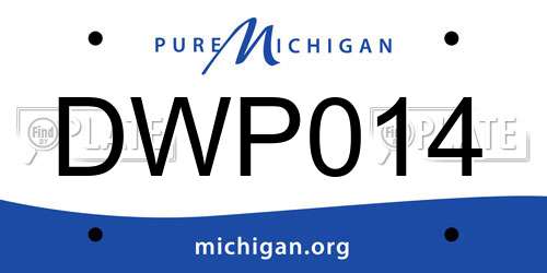 DWP014 Michigan License Plate