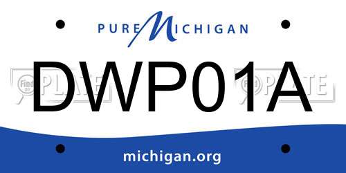 DWP01A Michigan License Plate