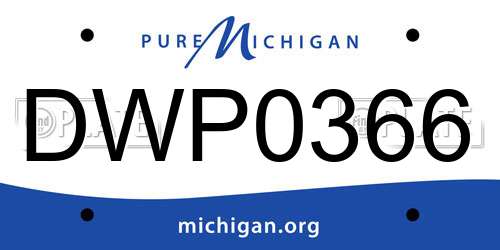 DWP0366 Michigan License Plate