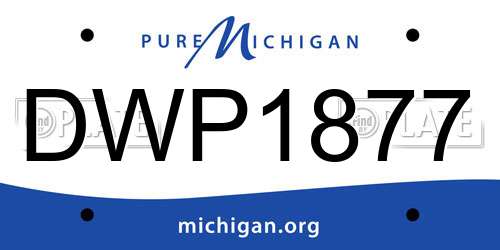DWP1877 Michigan License Plate