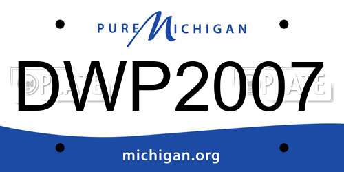 DWP2007 Michigan License Plate