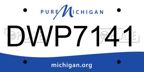DWP7141 Michigan License Plate