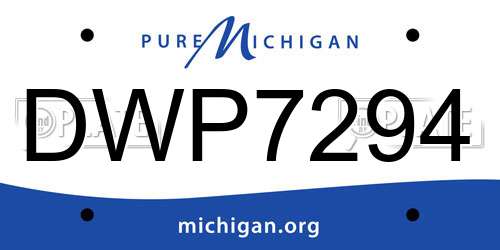 DWP7294 Michigan License Plate