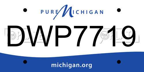 DWP7719 Michigan License Plate