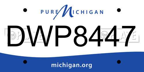 DWP8447 Michigan License Plate