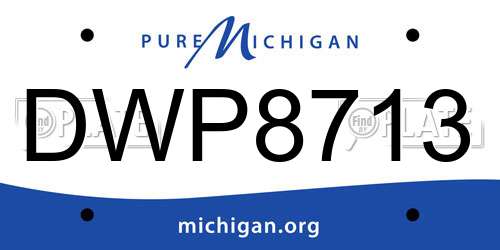DWP8713 Michigan License Plate