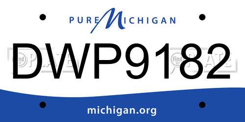DWP9182 Michigan License Plate